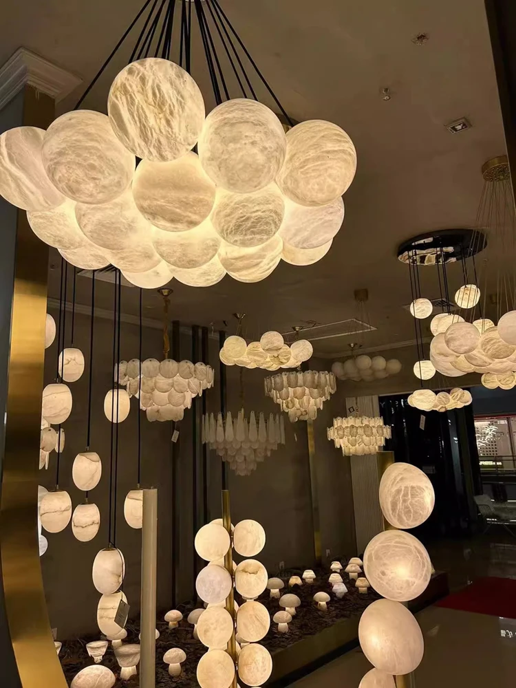 Домашний декор G9 светодиодный мраморный шар букет Alabaster 2024 модная люстра