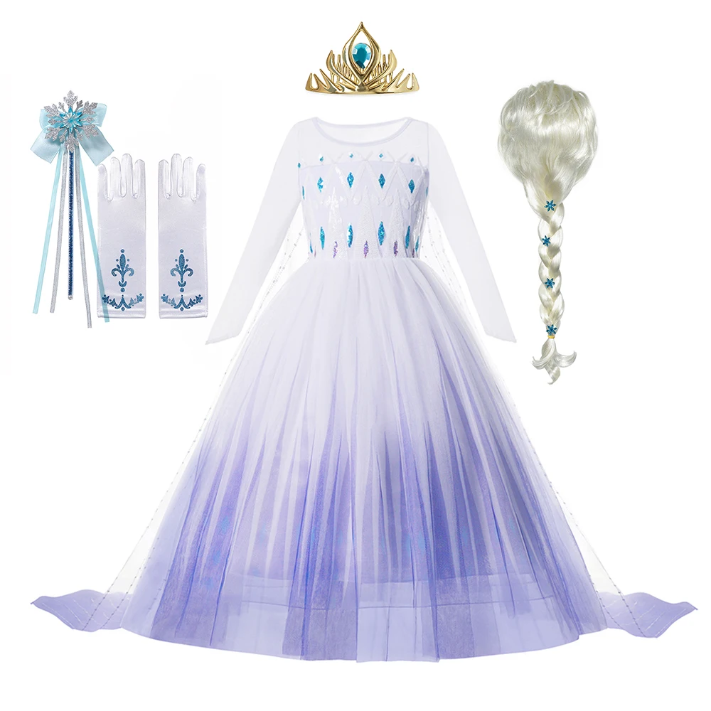 Роскошное бальное платье принцессы диснеейской Снежной Королевы Эльзы для