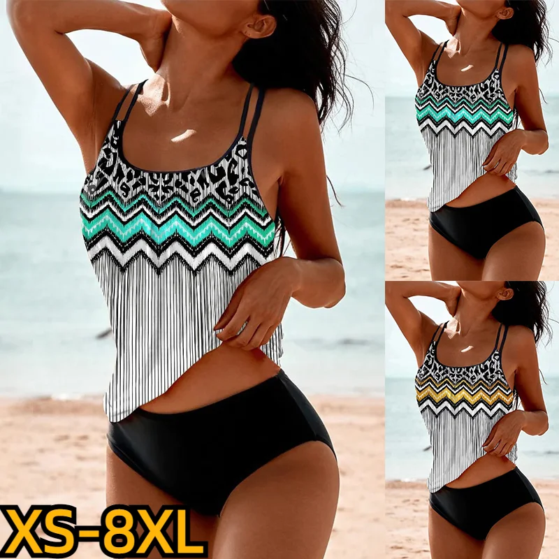 

Модный Монокини, модное бикини, женские сексуальные танкини из двух частей, новый дизайн, пляжная одежда с принтом, летние купальники с высокой талией