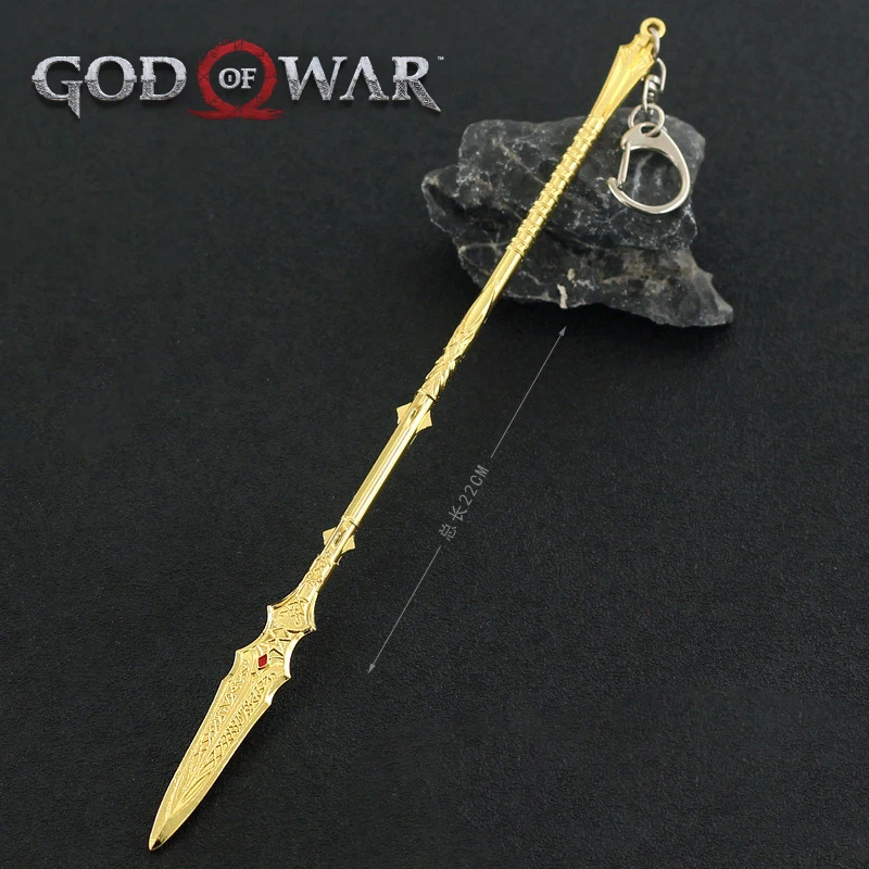 

God of War Ragnarok Draupnir Spear Metal Weapon Katana Sword Spear Toy Weapons Keychain Blades of Chaos Toys for Boy Kid Gift