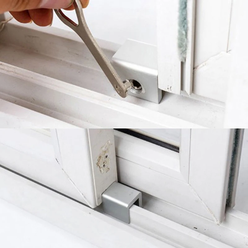 

Aluminum Alloy Sliding Door Window Locks Padlock Stop Door Lock Frame Security Lock With Keys Anti-theft Limiter