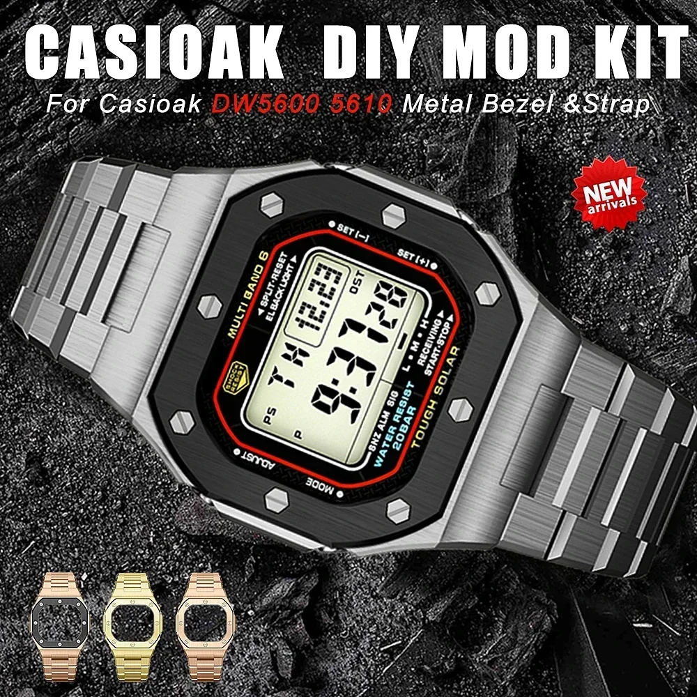Casioak Dw5600/5610 Металлический Браслет Из Нержавеющей Стали Корпус Для Часов