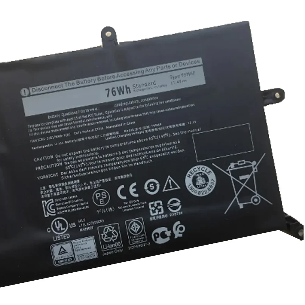 11 4 В 76WH Y9M6F Аккумулятор для ноутбука Dell Alienware M15 M17 R2 P87F P41E 08K84Y YM9KC ALW15M C7XD9 R4958W D4505B D4746W