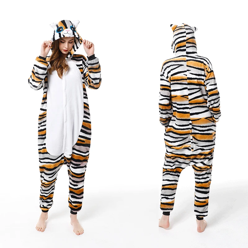 

Tiger Cat Pajamas Flannel Animal Pijama Autumn Winter Cartoon Onesies Boys Pyjamas Children Pajamas Girls Kids Cosplay costumes