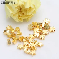 14k18k gold plated brass loose beads diy jewelry accessories love heart pentagram crown butterfly flowers hexagon spacer beads