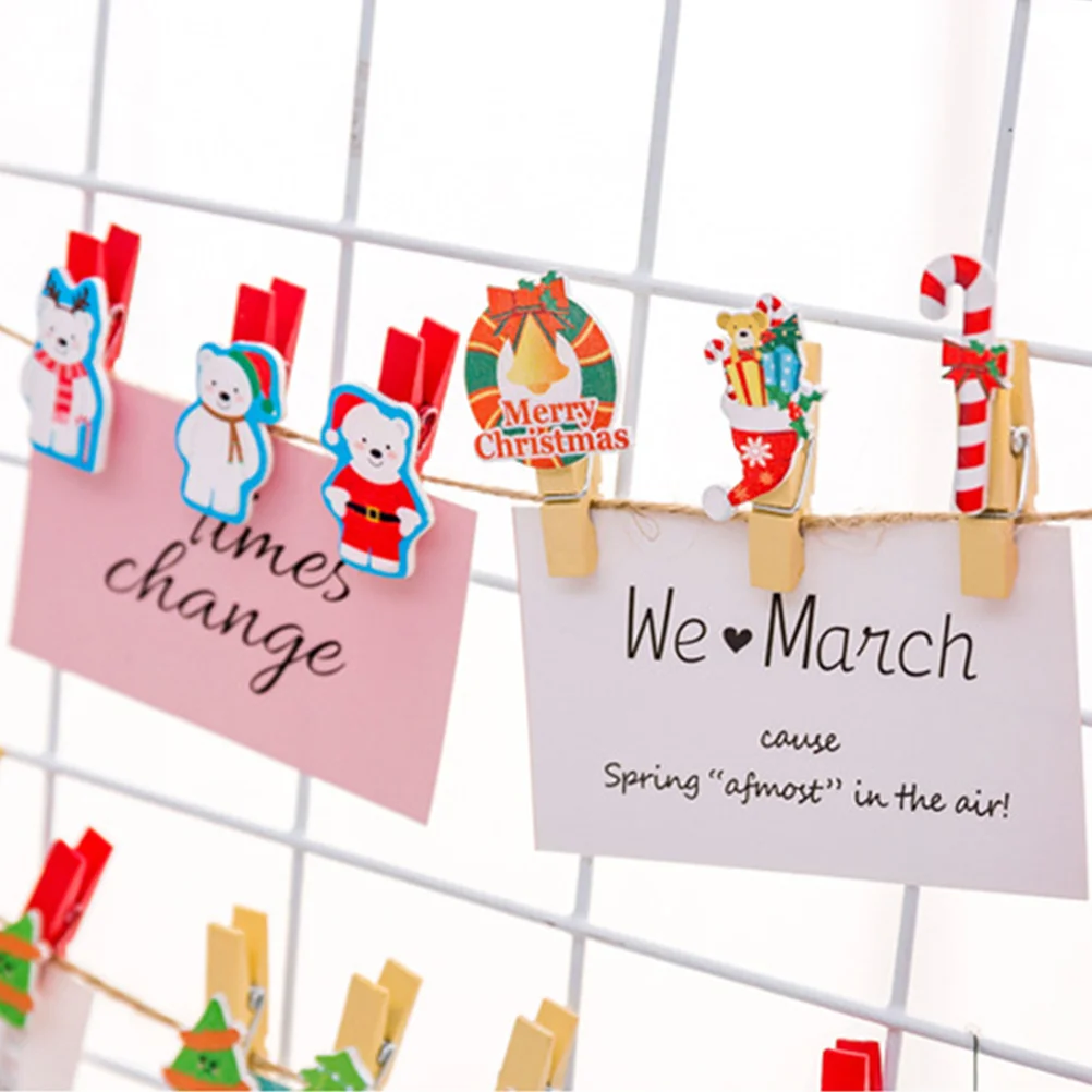 

Decorative Peg Phototree Clips Clothespins Wooden Pegs Wall Tiny Christmas Pictures Hanging Springmemo Mini Holderpaper Note