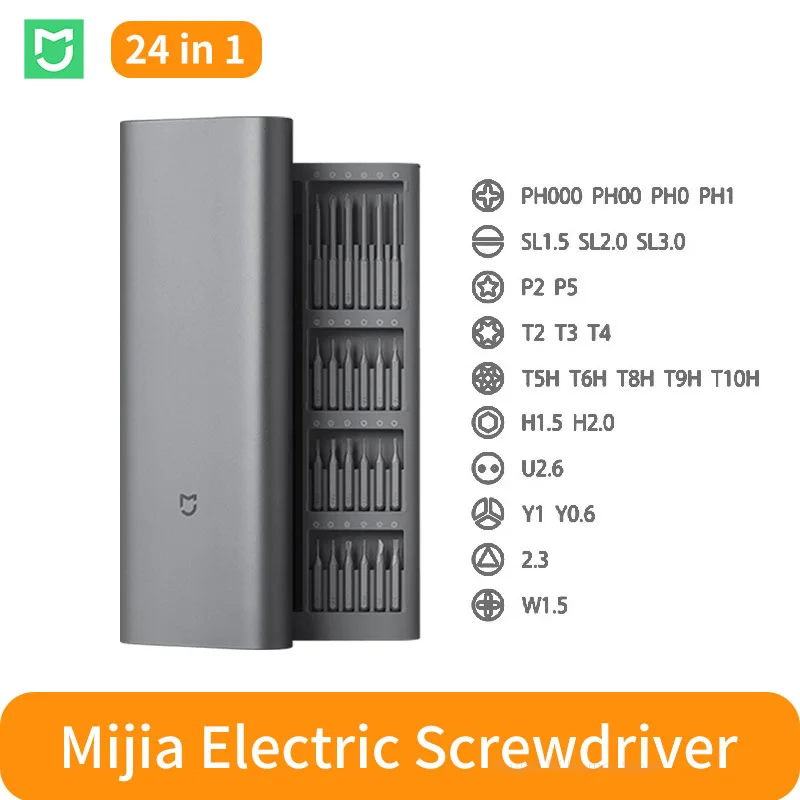 

Набор прецизионных электрических отверток Xiaomi Mijia, 2 передачи, крутящий момент 400, винт 1 Type-C, перезаряжаемый, магнитный Алюминиевый футляр