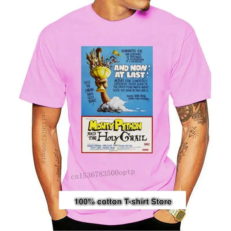 

Camiseta de algodón de manga corta de Monty Python & The Holy Grail, camisa Vintage de película de los años 80, para hombres