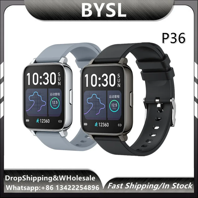 

2021 P36 Smartwatch men Women 1.69 Inch Screen Heart Rate Sport Smart Watch For Android IOS 30 Days Standby Multi Language