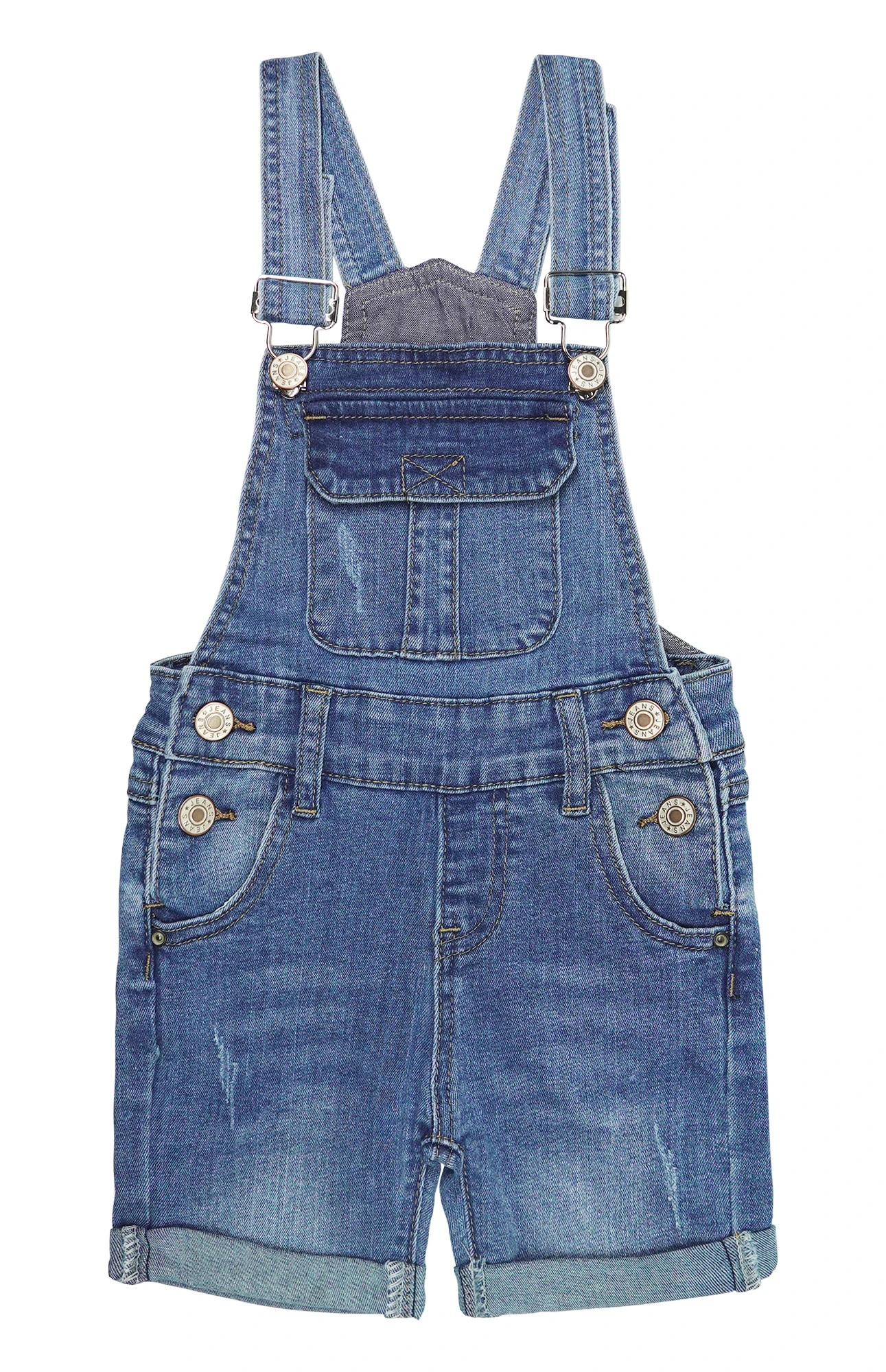 

KIDSCOOL SPACE Girls Shorts, Baby Little Girls Stretchy Denim Shortalls