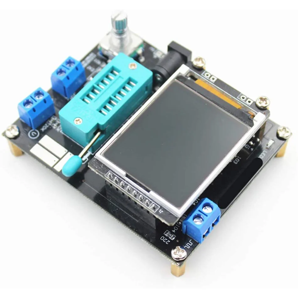 Тестер транзисторов GM328A с диодом, ёмкостью, ESR, напряжением, частотой, ШИМ, генератором квадратной волны и паяльной станцией на английском и русском языках.