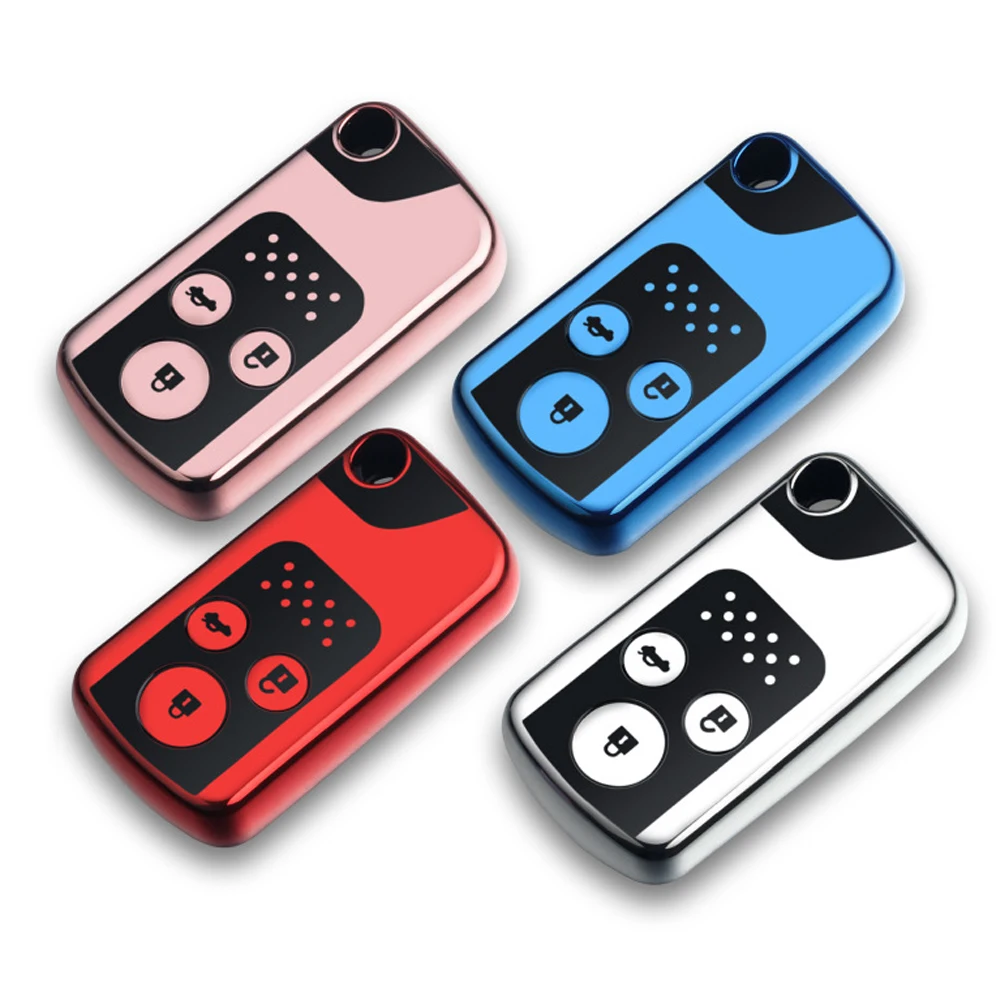 

2/3 Button Soft TPU Car Key Cover Case For Honda Accord CIVIC CRV Fit 2006 - 2015 Key Shell Holder Bag Fob Protector Accessories
