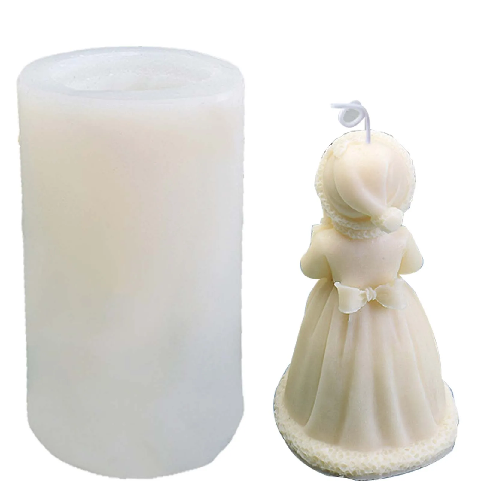 

Силиконовая форма для ароматизированных свечей, силиконовая форма для рождественской девушки, Ароматизированная свеча, простая в использовании силиконовая форма для литья смолы 3D