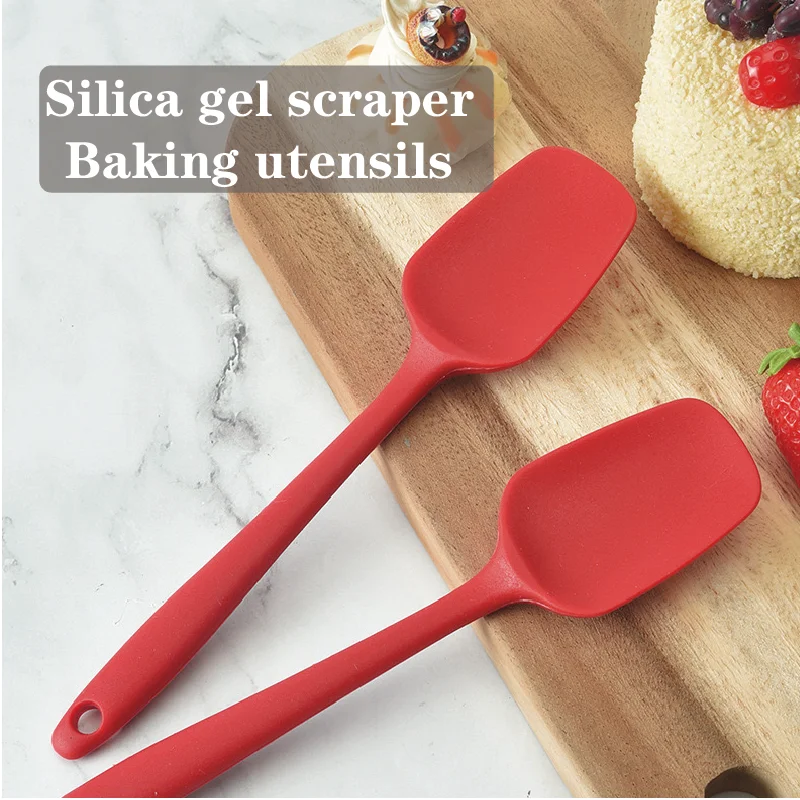 Cream Cake Spatula Stirring Batter Heat-resistant Integrated Handle Food Grade Silicone Spatula Cooking And Baking Appliance