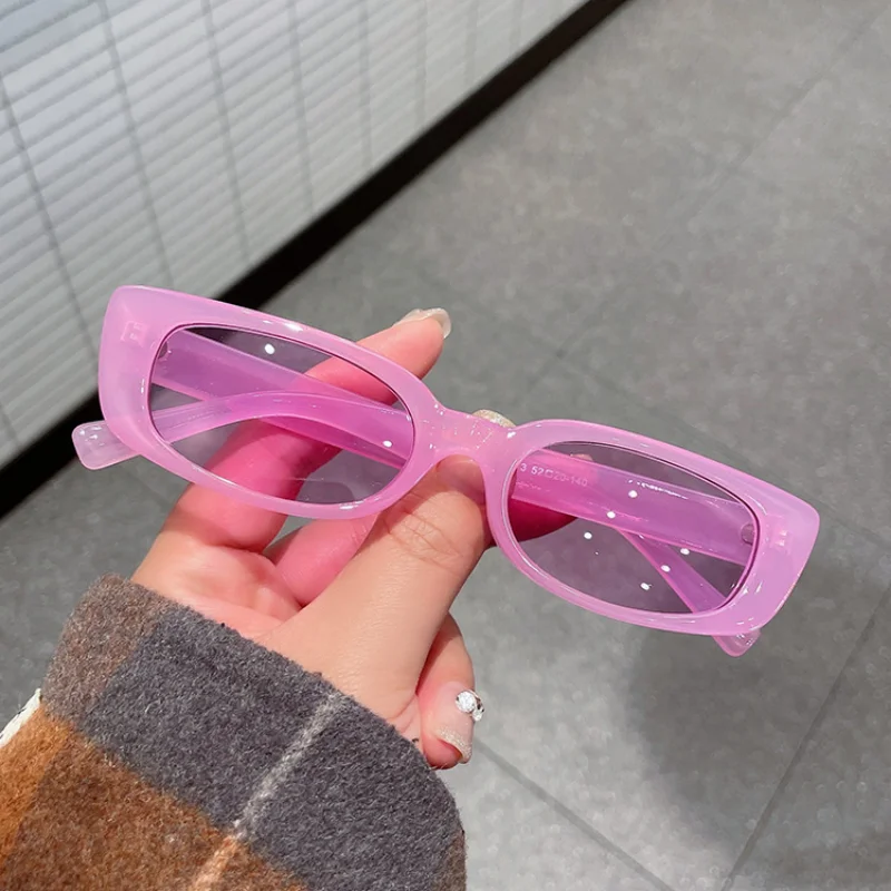 

Retro Small Rectangle Sunglasses UV400 Protection Candy Color Lens Sun Glasses Eyewear Summer Beach Decoration for Women Men