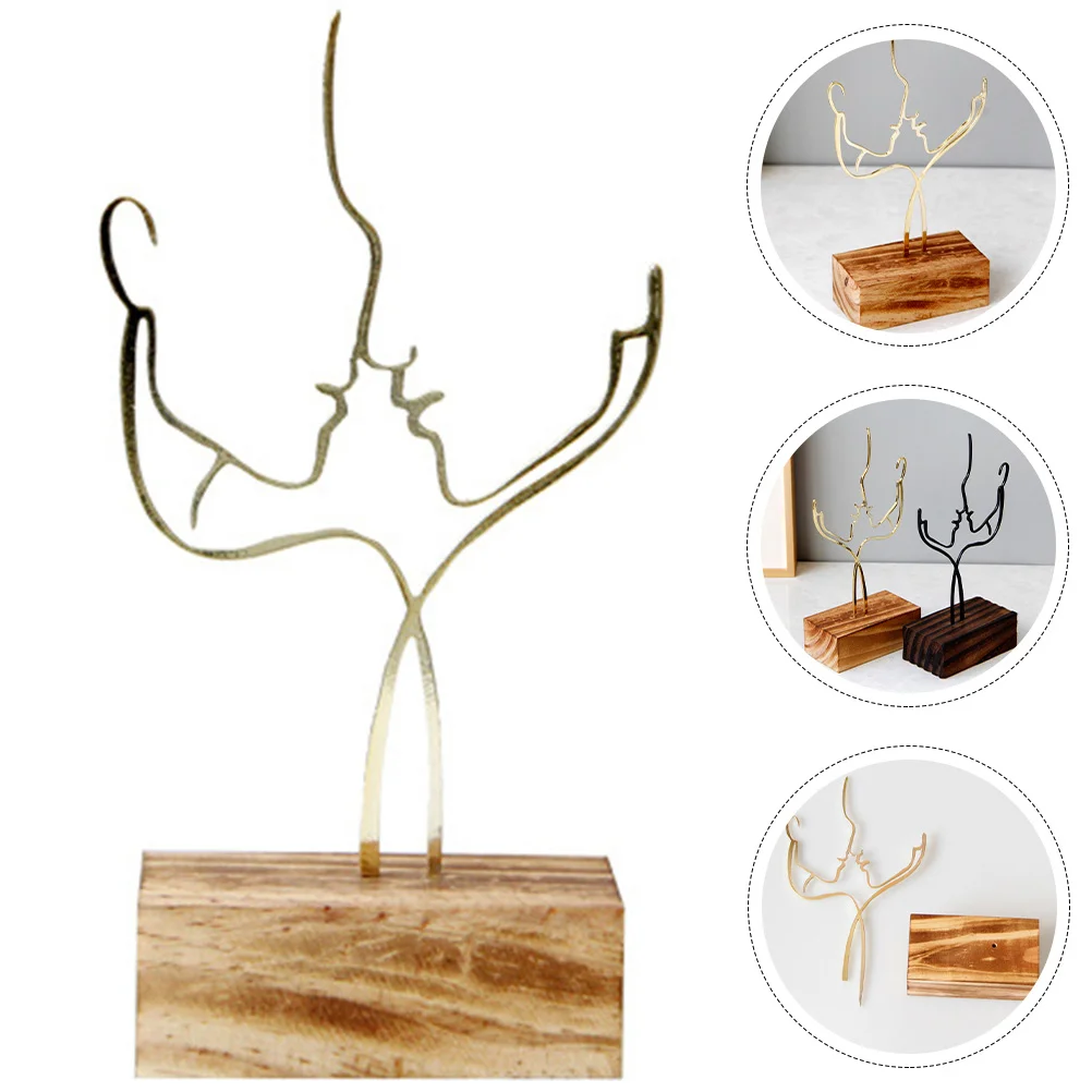 

Metal Abstract Facesculpture Figure Figurine Gift Wall Room Line Woman Decor Minimalist Couple Romantic Jewelry Decoration Faces