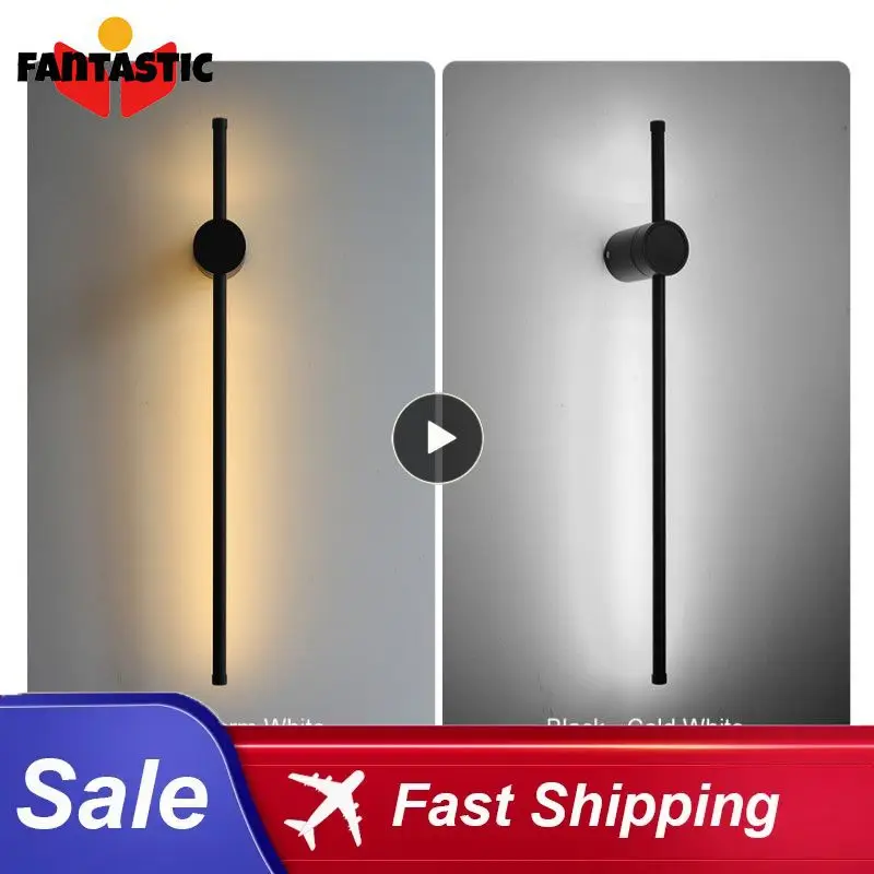 

360 ° Free Rotation Line Lamp 12 16w Light Luxury Bedside Lamp Nordic Wall Lamp Lighting Decoration Long Bedroom Wall Lighting