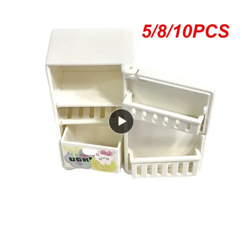 

5/8/10PCS Plastic Mini Trolley Storage Boxes Simulation Trolley Case Non-toxic And Safety Luggage Suitcase Storage Dustproof