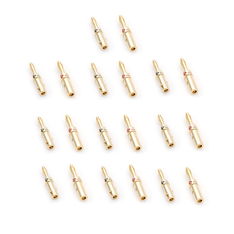 

20 шт. HIFI Банановый штекер, позолоченный медный фоторазъем, адаптер, аудиоконвертер для усилителей динамиков