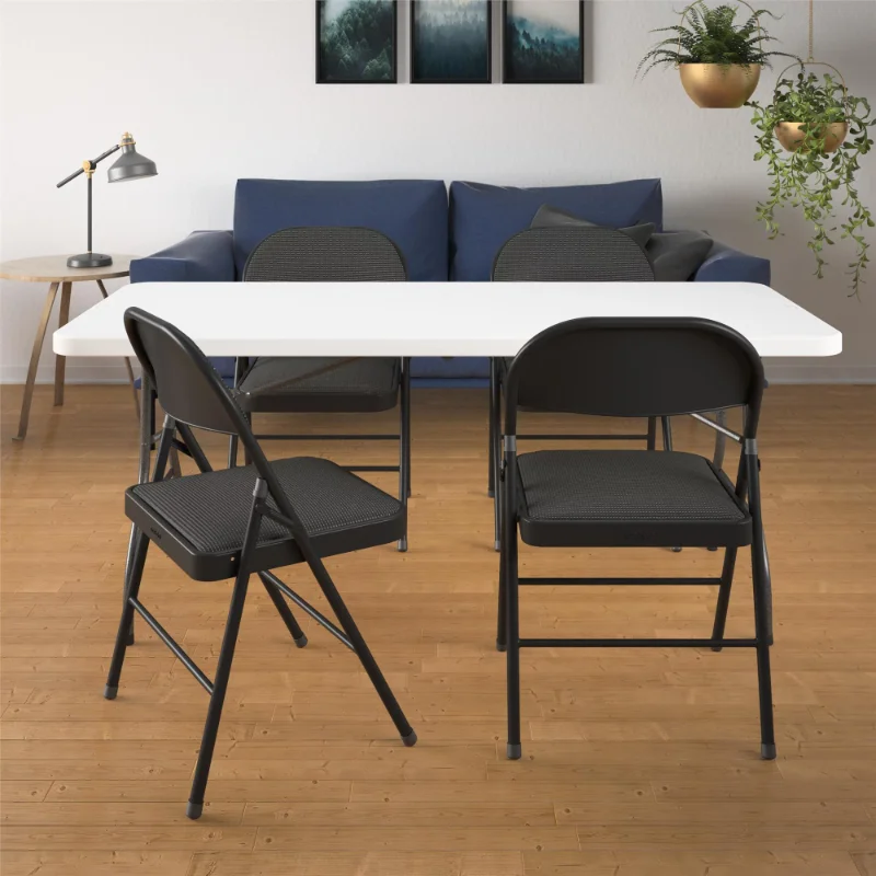 , Black, 4 Count Patio Furniture  Outdoor Chair Set  Garden Furniture