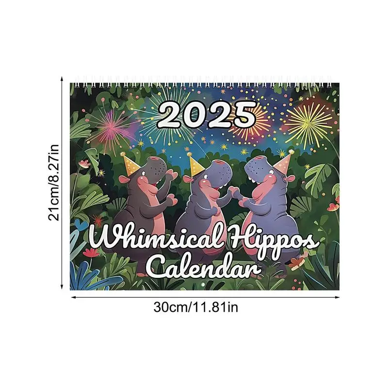 Календарь бегемота на 2025 год забавный подвесной календарь плотная и прочная