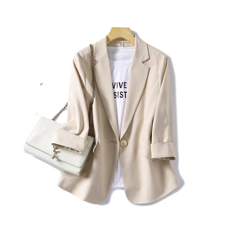 

Женский офисный пиджак на одной пуговице, Тонкий Повседневный свободный пиджак в Корейском стиле, модель T792 на весну и осень, 2023