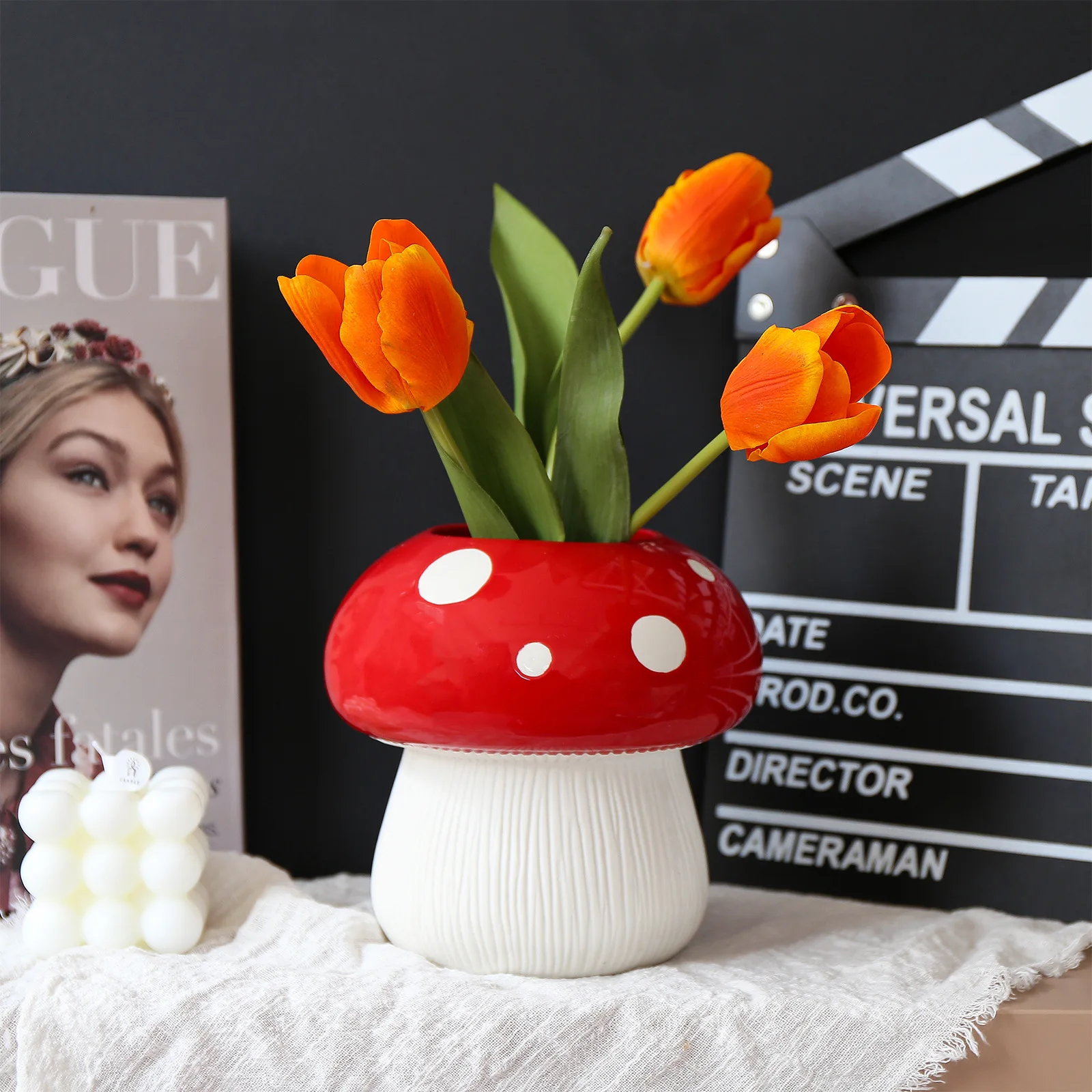 

nordic vase Creative Mushroom Ceramic Vase Crafts Desktop Flower Arrangement Decoration Home Decoration flower vase