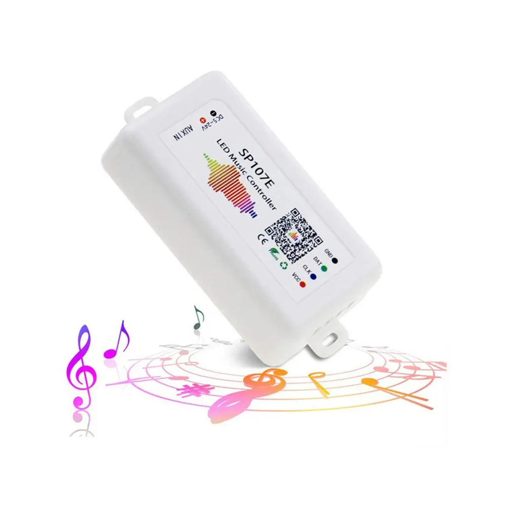 

SP107E DC5V-24V LED Light Controller With Wireless RGB SPI Full Color Music Control By Phone APP For 2812 2811 1903