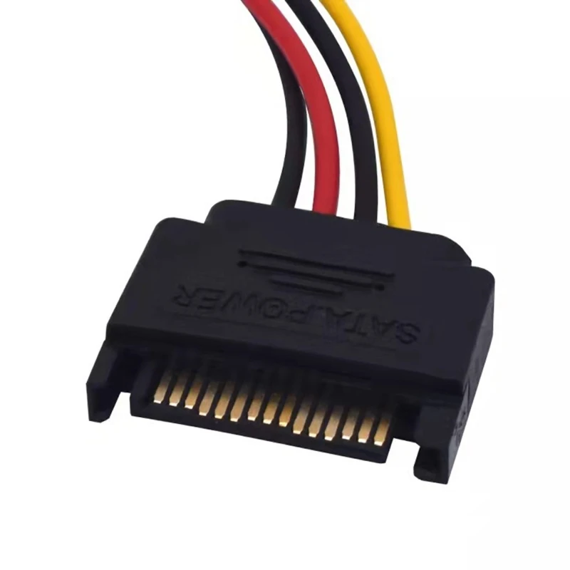 

2Pcs 15pin Male to 4pin Floppy FDD Female Power Converter Adapter Cable Power 15p to 4p Connector 20cm/7.87in