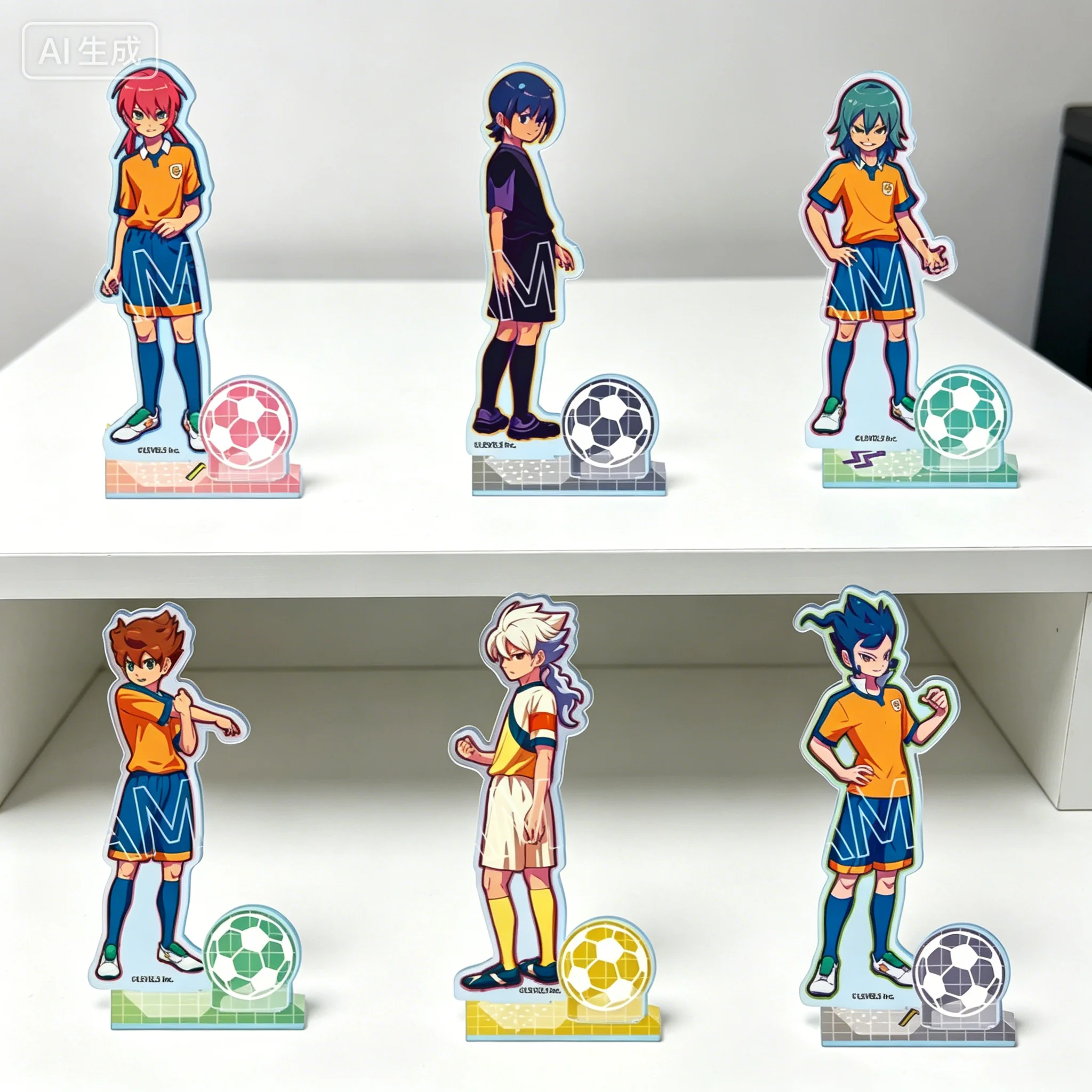 Фото Акриловая подставка-брелок с персонажами аниме Inazuma Eleven: Матсуказе Тенма, Эндо Мамору, с футбольным адаптером питания №1