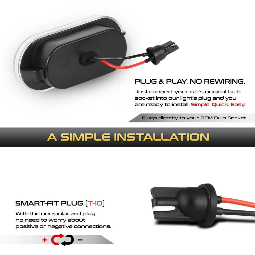 2x светодиодный динамический боковой указатель поворота светильник