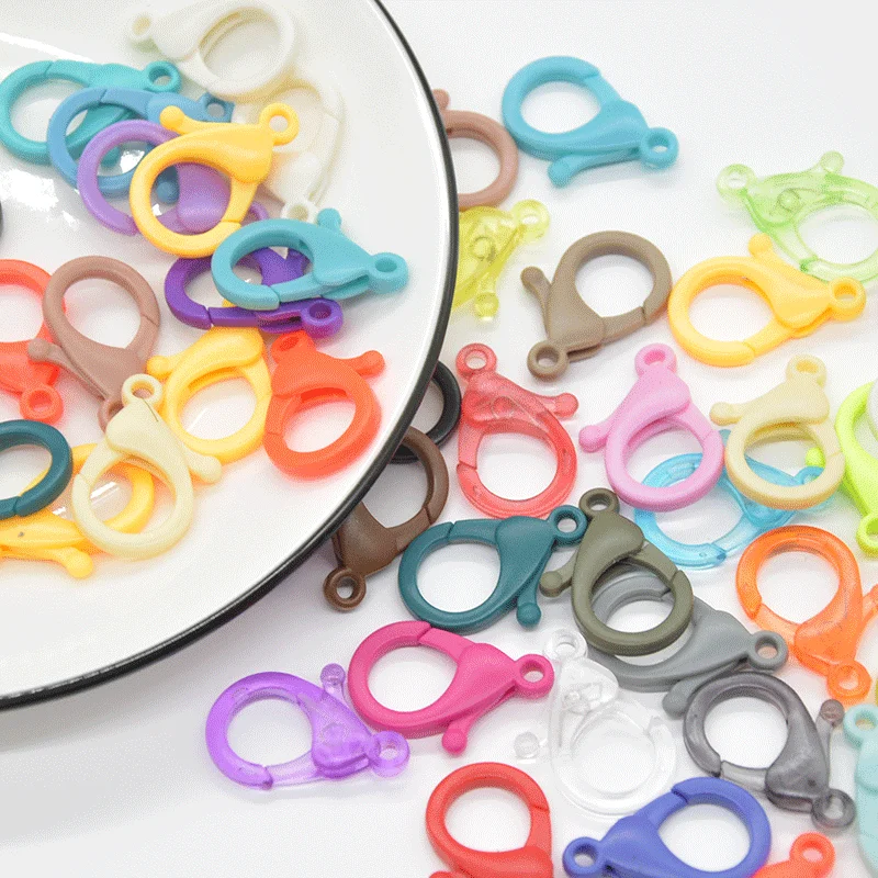 

20pcs 30mm Multicolor Hard Plastic Lobster Claw Clasps For DIY Jewelry Making Findings Supplies Accessories