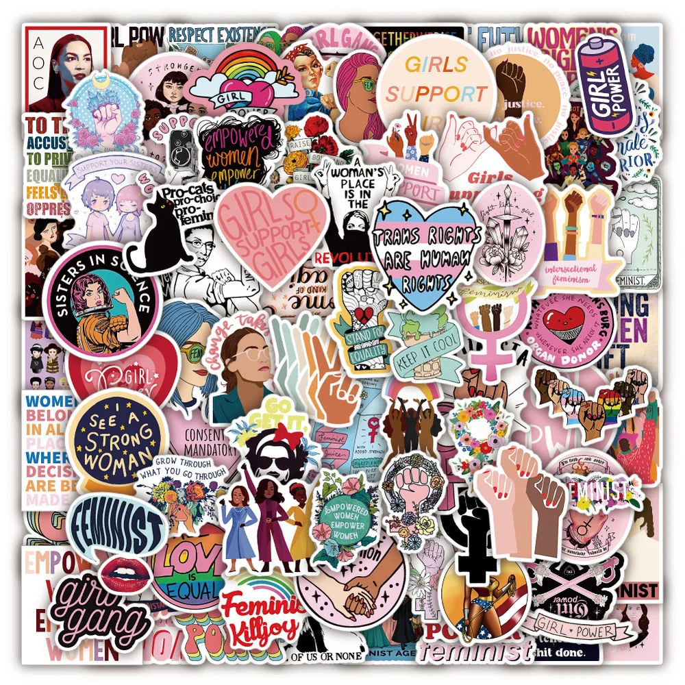 50/100Pcs Feminist Girl Power Stickers Women Rights Sticker For Refrigerator Suitcase Laptop Car Skateboard Album Motorcycle