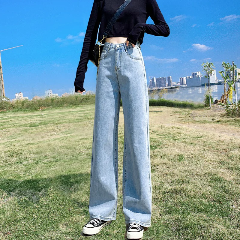 Wide Pants Cowboy Pants for Women Clothing Jeans Y2k Women's Clothing 2022 High Waisted Jeans Woman 90s Clothes Harajuku Fashion