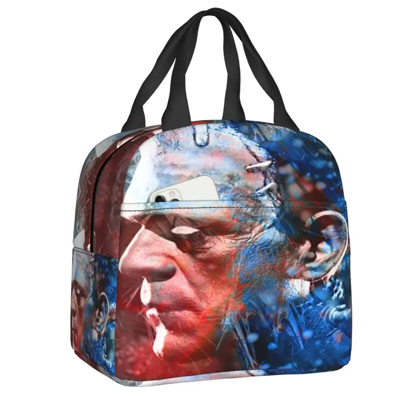 

Frankenstein Portrait Portable Lunch Box Women Leakproof Horror Film Thermal Cooler Food Insulated Lunch Bag Kid School Children