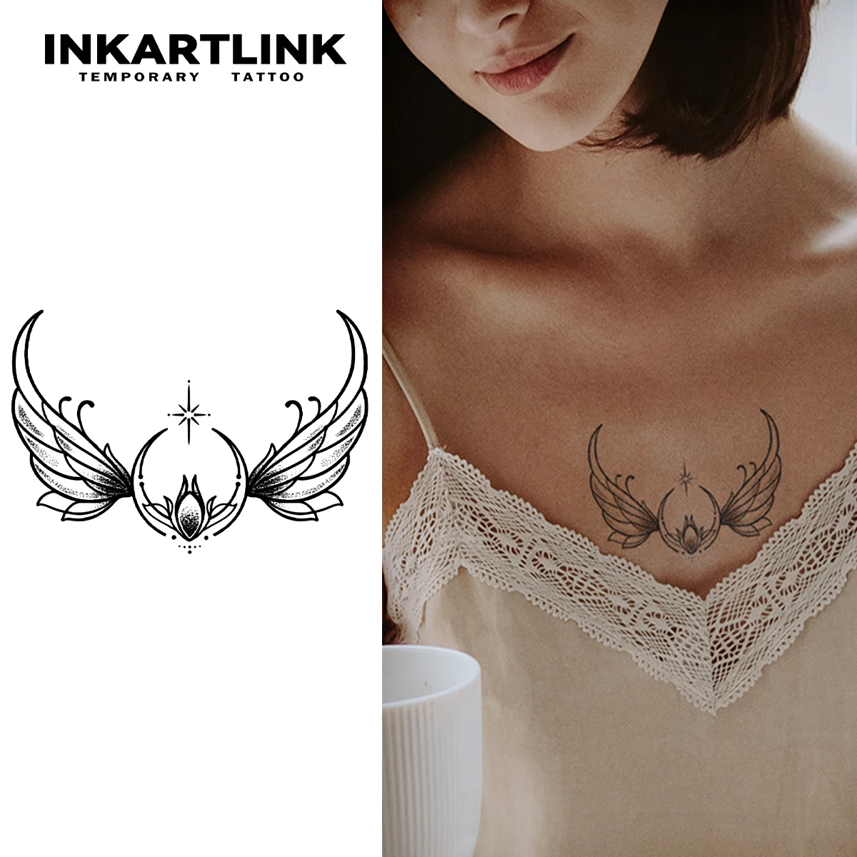 Временная татуировка крыла держится до 15 дней новая технология волшебная