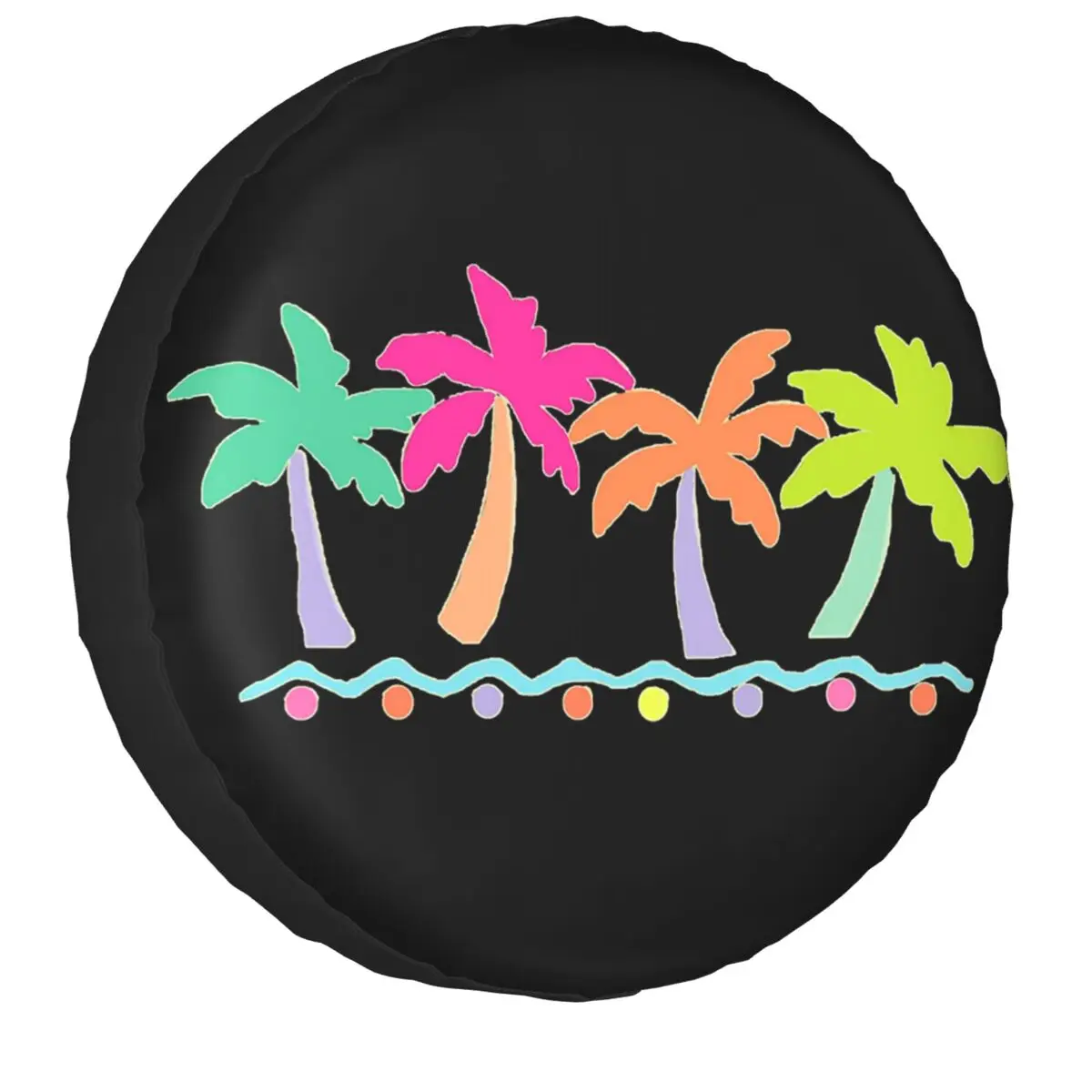 

Тропические пальмы в простом пляжном запасном покрытии для RV SUV 4WD 4x4 автомобильные защитные колпачки для колес 14 "15" 16"