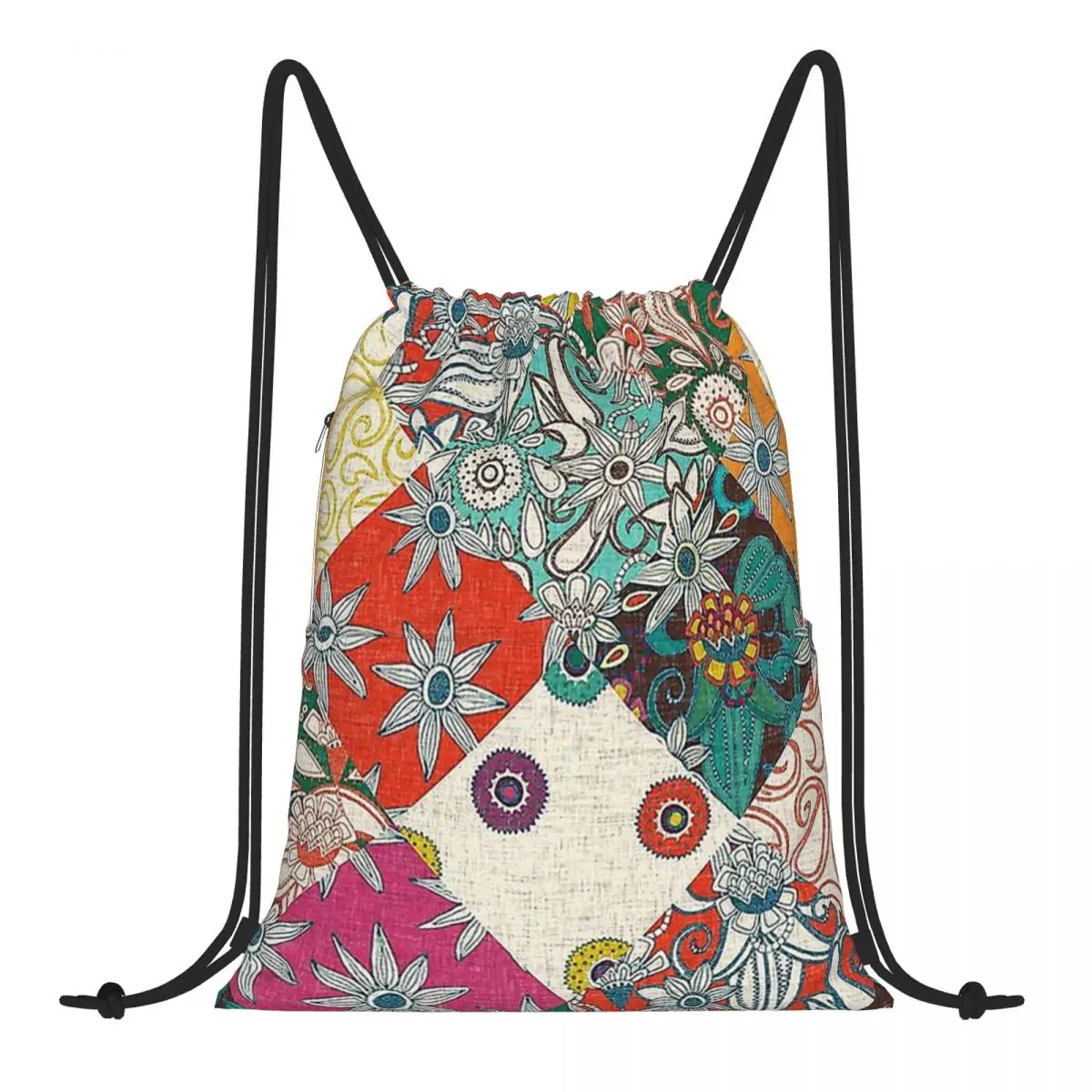 

Sarilmak Patchwork Paisley Pattern Bohemia Hippie Backpack Bundle Pocket Shopping Bag Outdoor Beach Swimming Storage Bag