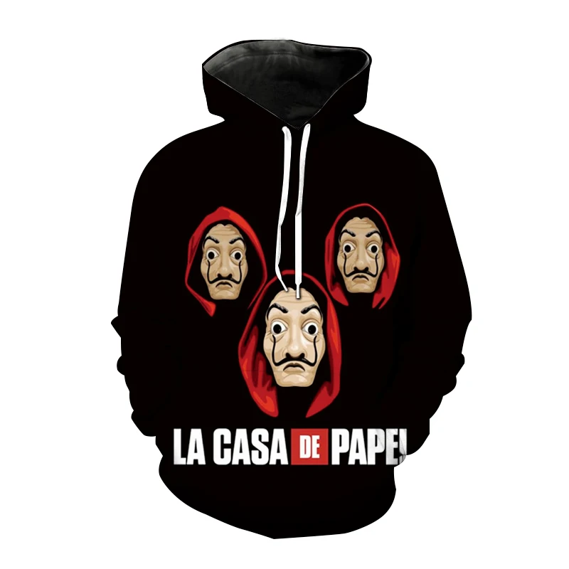 

Tv Series Money Heist Hoodies La Casa De Papel House of Paper 3d Print Hooded Sweatshirt Men Women Hoodie Pullover Tops Clothing