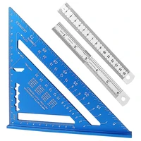 hot 7 inch triangle ruleraluminum alloy triangle ruler high precision layout measuring tool with stainless steel ruler