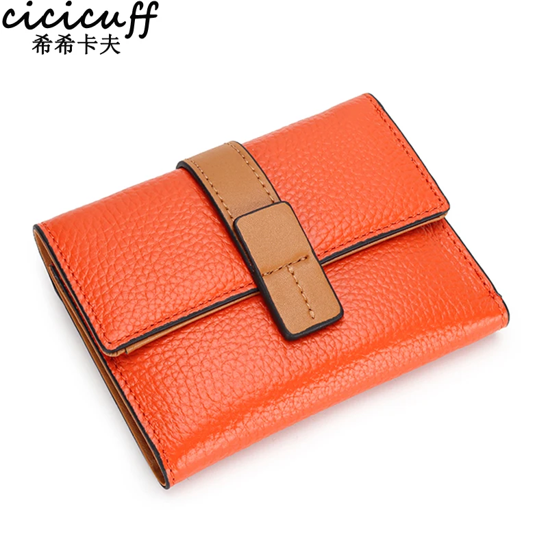

2022 High Quality Women's Genuine Leather Wallet Female Short Brand Designer Card Holder Coin Purse Wallets for Women Clutch Bag