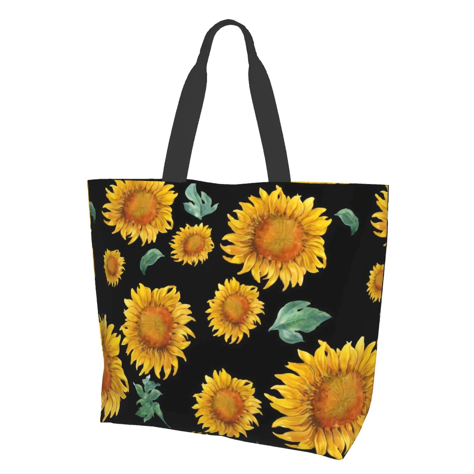 

Retro Sunflower Tote Bag for Women Weekend Kitchen Reusable Grocery Bags Bulk Large Casual Shopping Shoulder Handbag