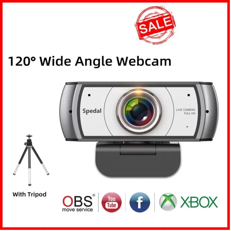 

New. C920 Pro 120° Wide Angle Webcam Full HD 1080P with Tripod Official Software USB Web Camera Software Control For Mac PC