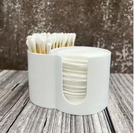 Cotton Round Pad Holder Powder Puff Storage Box Home Swab Makeup Organizer Dustproof Portable Durable