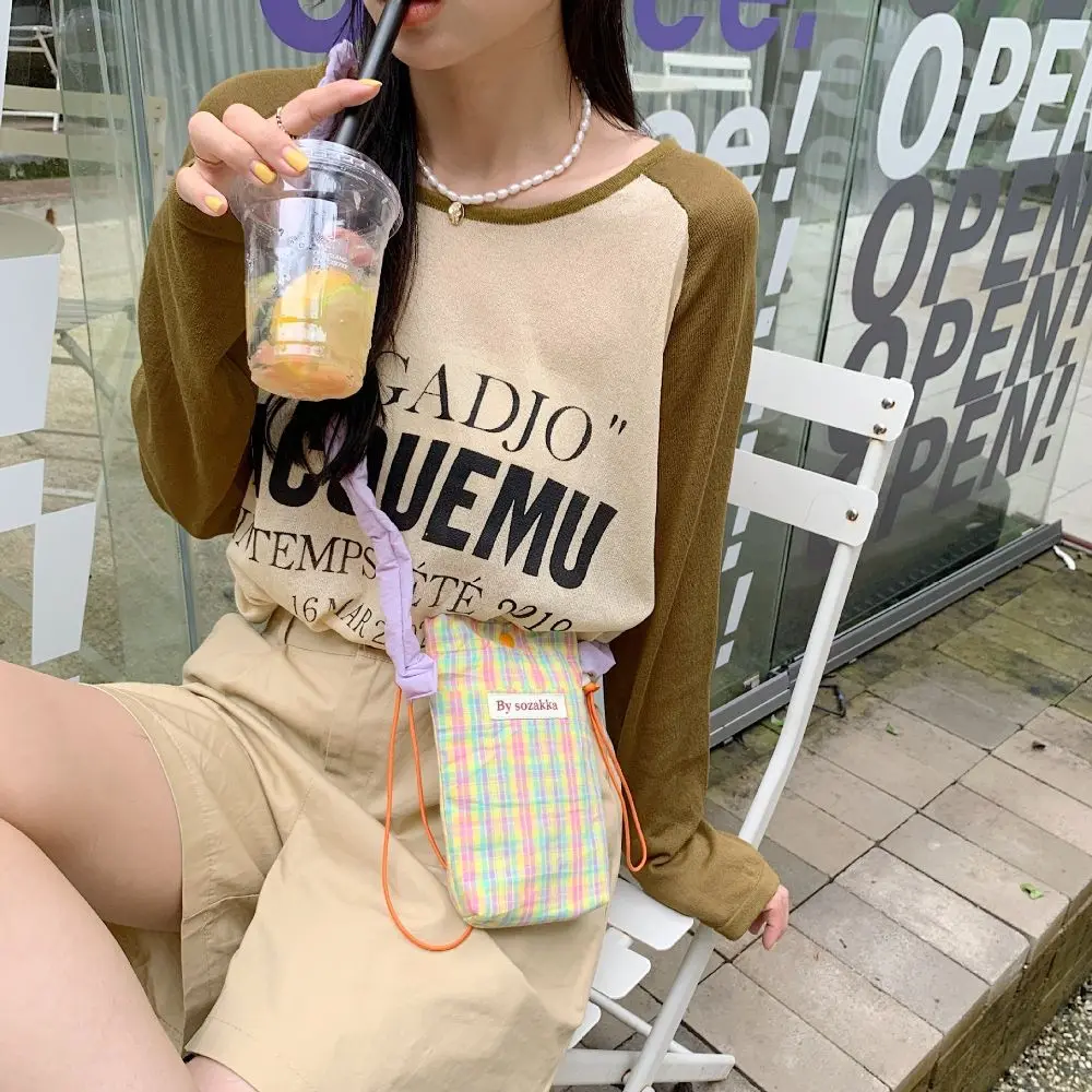 Модные Повседневные кошельки для наушников клетчатая сумка монет женская через