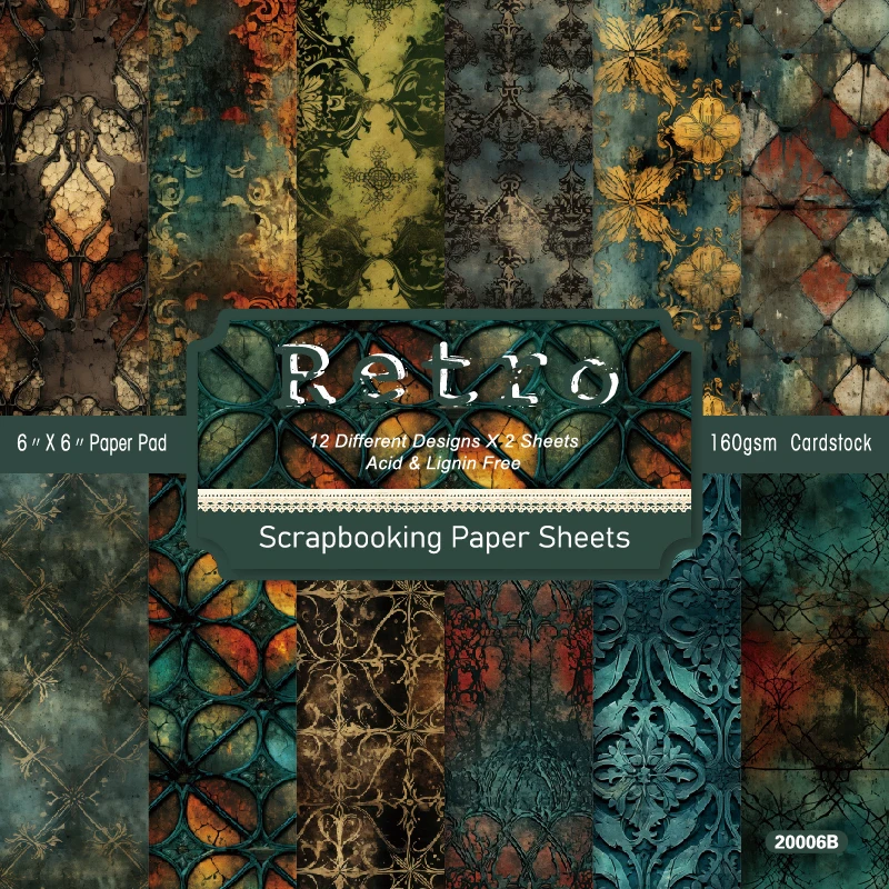 Panalisacraft 24 листа 6 &quotX6&quot винтажный стиль ретро бумага для скрапбукинга