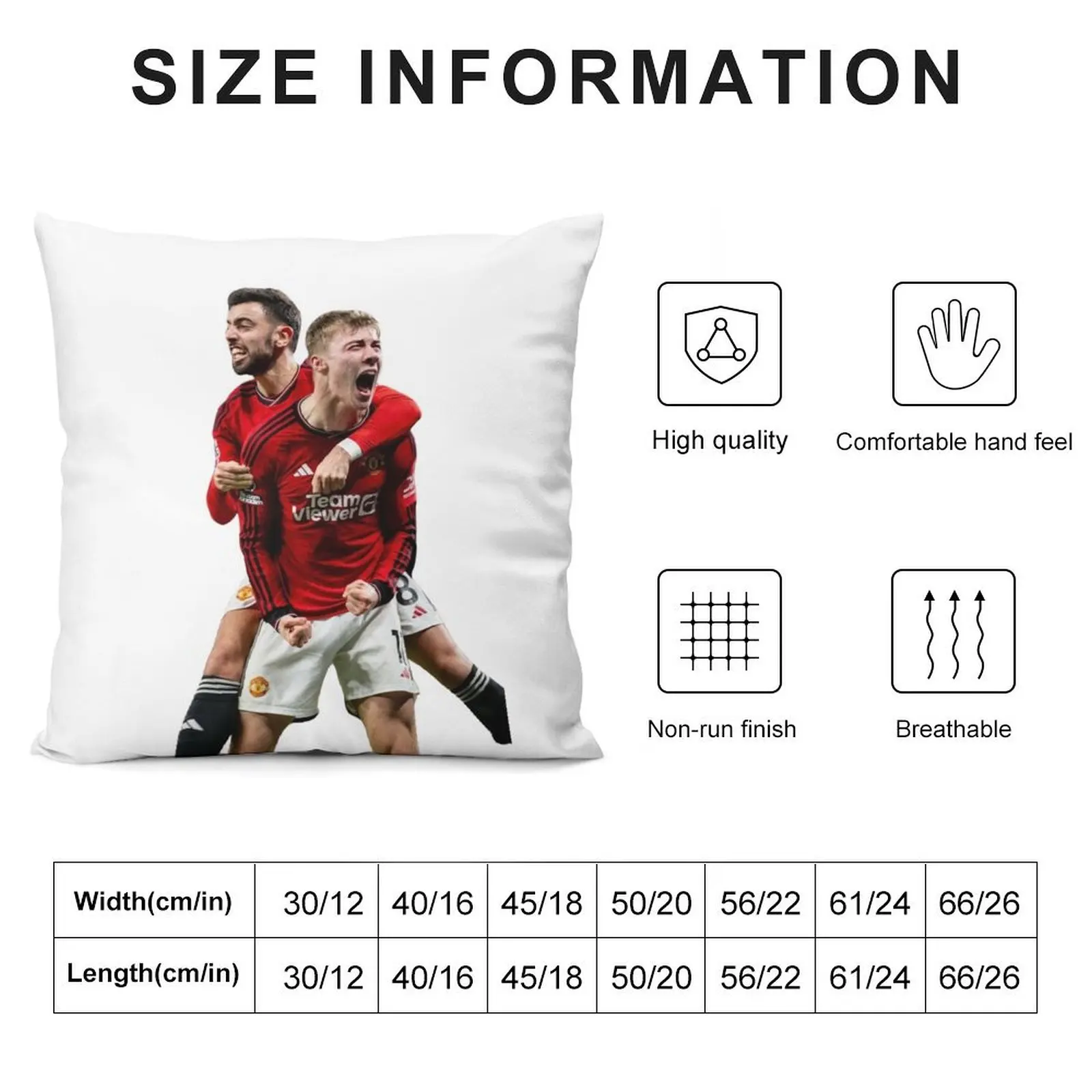 Рождественская декоративная подушка Rasmus Hojlund and Bruno- GOAL