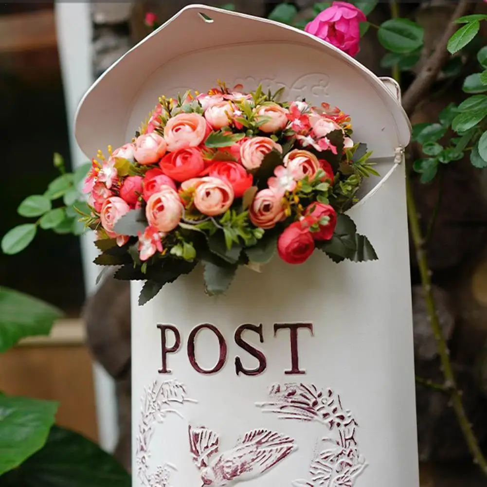 

Wall Mounted Post Box Mailboxes Metal Retro Rural Farmhouse Post Vintage Post Letter Garden Mailbox Crafts Box Decoration M6C9