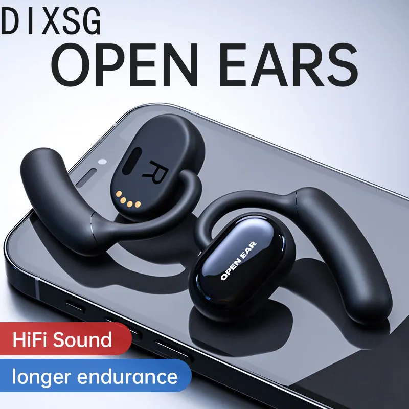 

TWS Earphone Bone Conduction Earhooks Over Ear Bluetooth Headphones Wireless Earbuds Sports Noise Cancelling Open Ear Handsfree