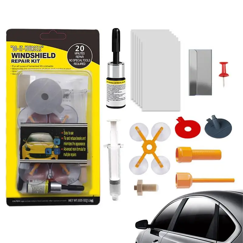 Windshield Cracks Repair Kit Auto Windshield Glass Repair Tools Multi-Purpose Glass Repair Supplies For Cars RVs SUVs And Trucks